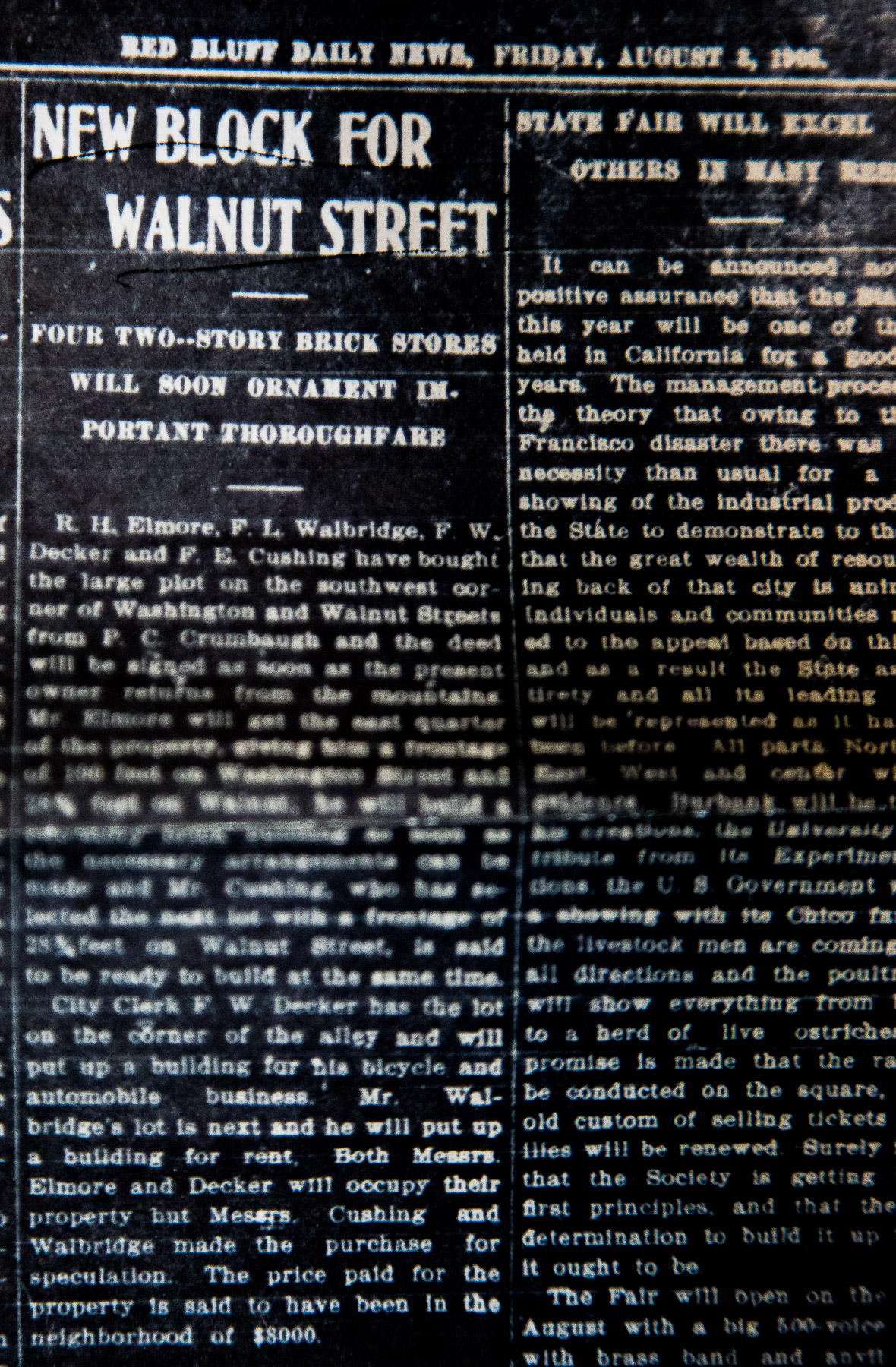 1906 New Block for Walnut Street - Red Bluff Daily News